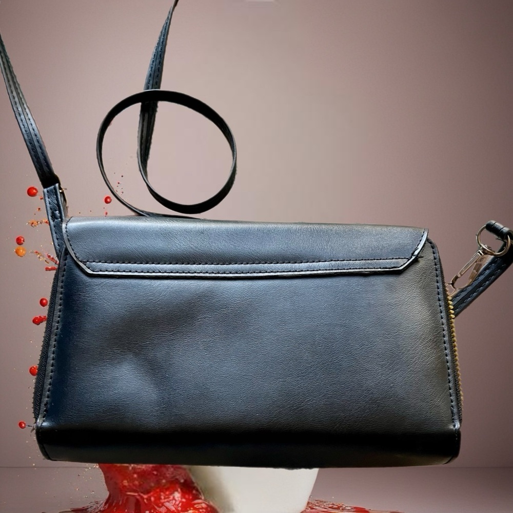 Elegant Black Crossbody Wallet Bag - Picture 12 of 13